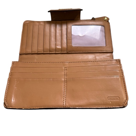 Coach Tan/Camel Snap Large Bifold Leather Wallet - Picture 3 of 5